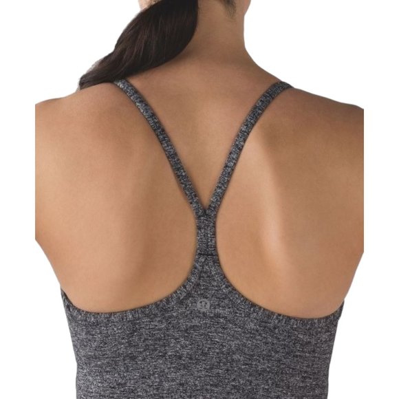 Lululemon Power Y Tank Luon Heathered Black Size 6 EUC - Picture 6 of 10